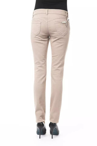 Beige Cotton Women Pant