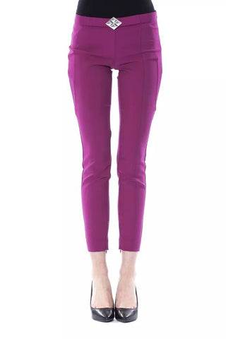 Elegant Purple Skinny Pants With Chic Zip Detail - Luxury for You