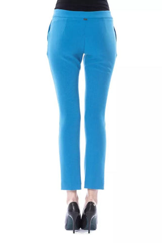 Chic Light Blue Skinny Pants With Zip Closure - Luxury for You