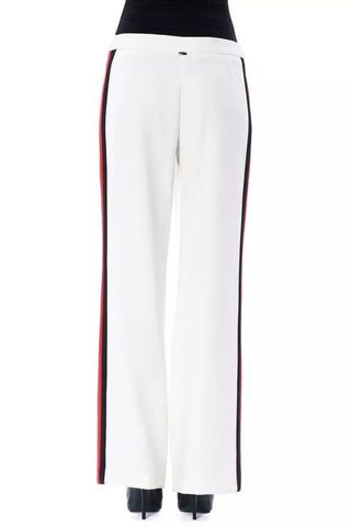 Elegant White Stripe-detailed Trousers - Luxury for You