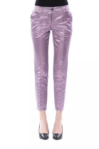 Elegant Purple Cotton-silk Blend Pants - Luxury for You