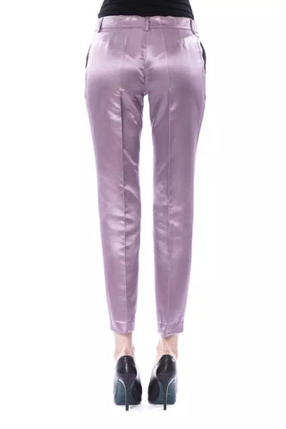 Elegant Purple Cotton-silk Blend Pants - Luxury for You