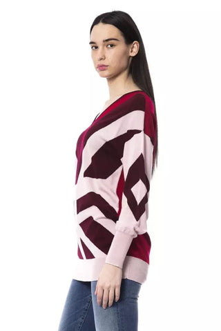 Burgundy Oversized Wool V-neck Sweater - Luxury for You