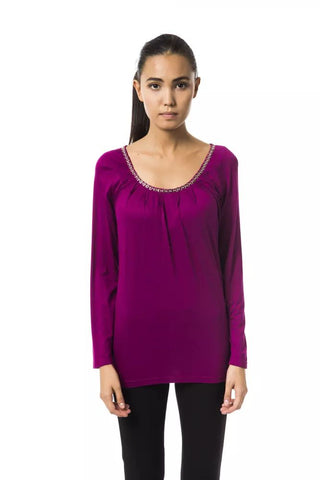 Chic Purple Long Sleeve Round Neck Tee - Luxury for You