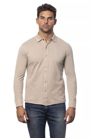 Elegant Beige Regular Fit Cotton Shirt - Luxury for You