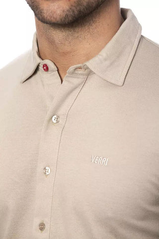 Elegant Beige Regular Fit Cotton Shirt - Luxury for You