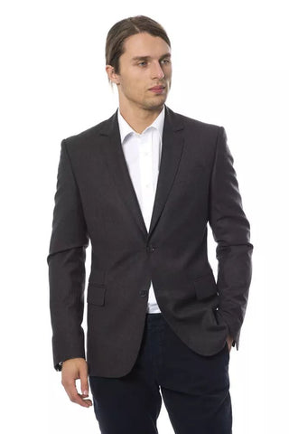 Elegant Gray Wool Men's Blazer - Luxury for You