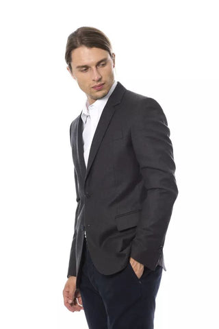 Elegant Gray Wool Men's Blazer - Luxury for You