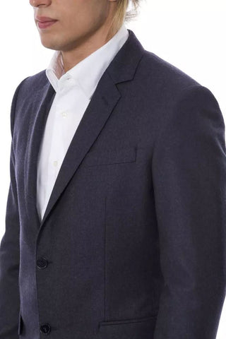 Elegant Blue Wool Single-breasted Blazer - Luxury for You