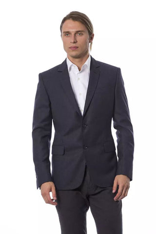 Elegant Blue Wool Single-breasted Blazer - Luxury for You