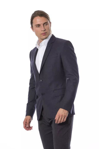 Elegant Blue Wool Single-breasted Blazer - Luxury for You