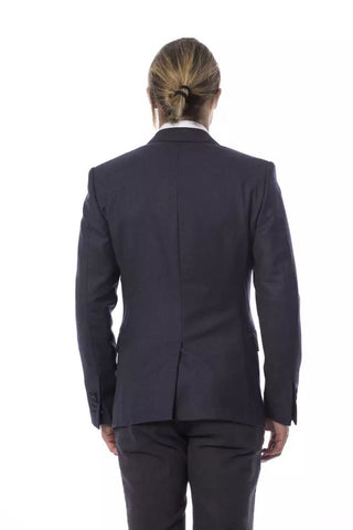 Elegant Blue Wool Single-breasted Blazer - Luxury for You