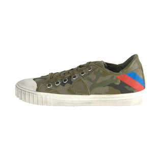 Gare L U Bandes Camou Vert Leather Sneakers