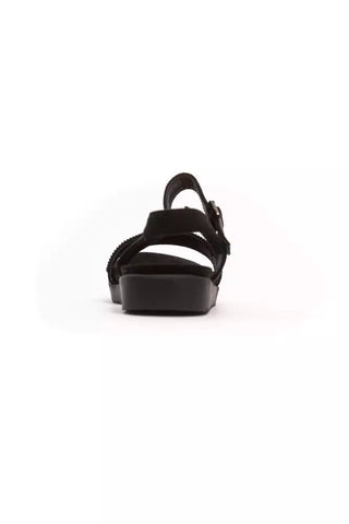 Black Textile Women Sandal