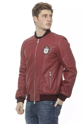 Elegant Burgundy Men's Leather Bomber - Luxury for You