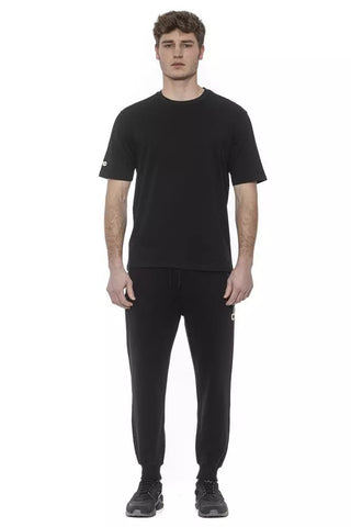 Black Cotton Men T-shirt