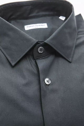 Elegant Medium Slim Collar Black Shirt - Luxury for You