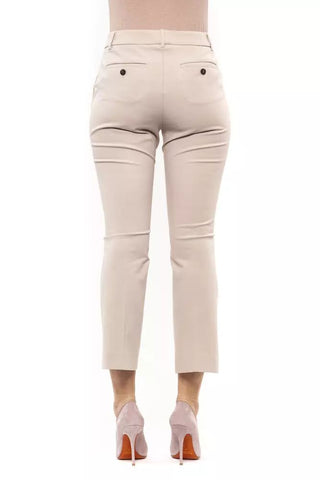 Elegant Beige Stretch Slim Trousers - Luxury for You