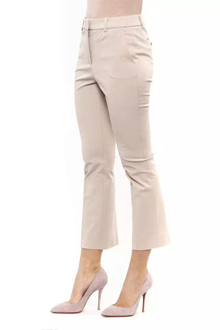 Elegant Beige Stretch Slim Trousers - Luxury for You