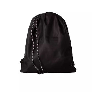 Sleek Black Nylon Drawstring Backpack - Luxury for You