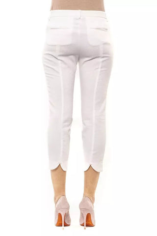 Chic High-waist Ankle Pants In White - Luxury for You