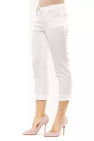 Chic High-waist Ankle Pants In White - Luxury for You