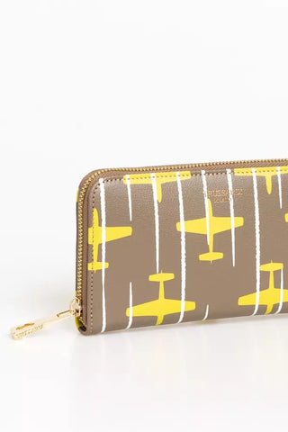 Elegant Striped Leather Zip Wallet - Luxury for You