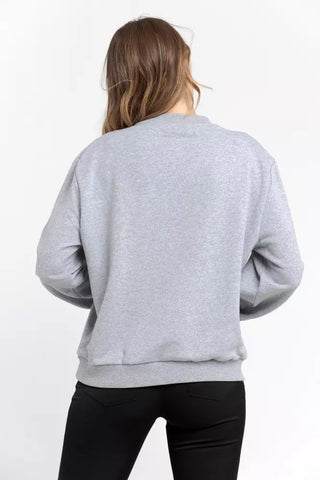 Oversized Round-neck Cotton Blend Sweatshirt - Luxury for You