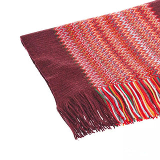 Vibrant Geometric Patterned Scarf With Fringes - Luxury for You