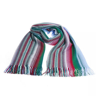 Vibrant Geometric Patterned Fringe Scarf - Luxury for You