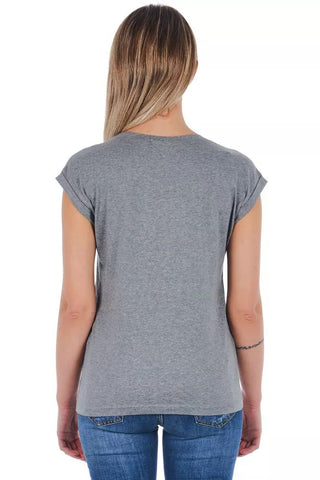 Chic Gray Printed Cotton Tee - Luxury for You