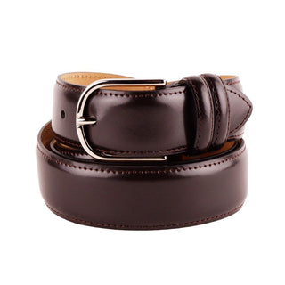 Elegant Smooth Brown Calfskin Belt