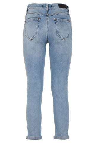 Chic Imperfect Blue Cotton Blend Denim - Luxury for You