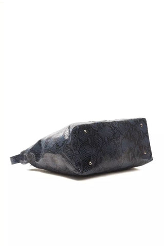 Elegant Blue Python Print Leather Shoulder Bag - Luxury for You