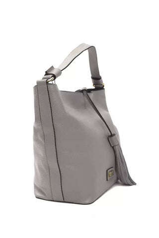 Chic Gray Leather Shoulder Bag - Adjustable Strap - Luxury for You