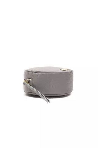 Chic Gray Leather Oval Crossbody Bag - Luxury for You