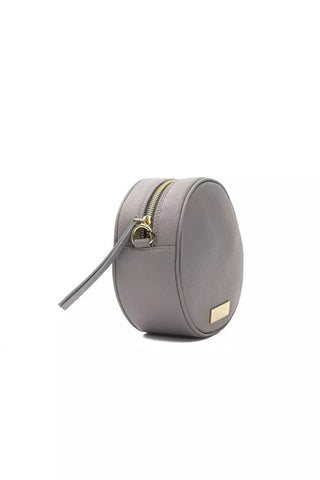 Chic Gray Leather Oval Crossbody Bag - Luxury for You