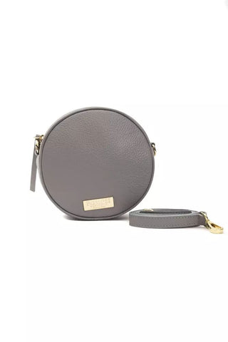 Chic Gray Leather Oval Crossbody Bag - Luxury for You