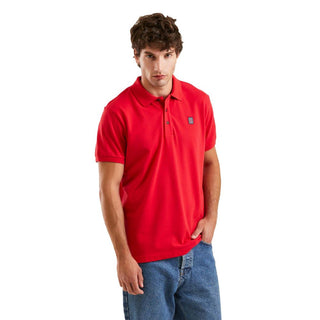 Crimson Cotton Polo With Signature Emblem