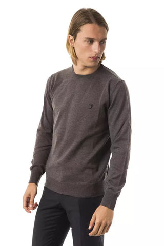 Elegant Gray Merino Wool Crew Neck Sweater - Luxury for You