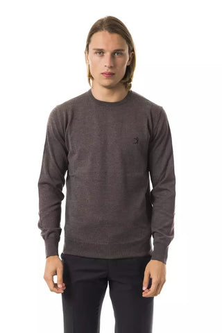 Elegant Gray Merino Wool Crew Neck Sweater - Luxury for You