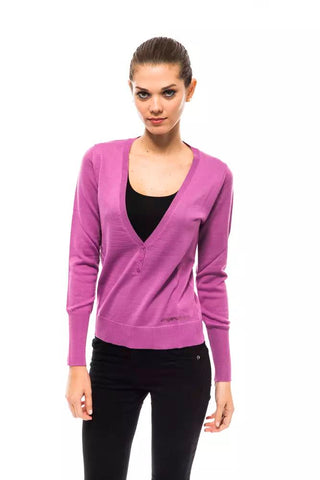 Chic V-neck Sweater With Dazzling Applications - Luxury for You