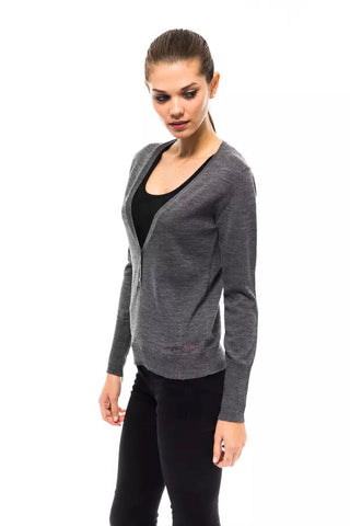 Elegant V-neck Sweater With Chic Logo Detail - Luxury for You