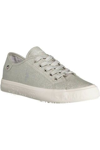 Silver Polyester Women Sneaker