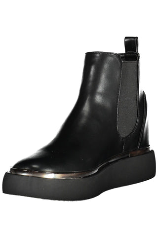 Black Polyester Women Boot