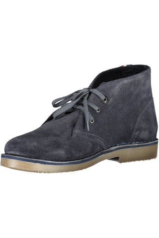 Blue Leather Men Ankle Boot