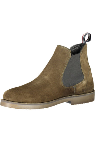 Green Leather Men Ankle Boot