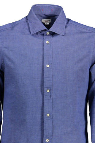 Blue Cotton Men Shirt