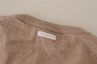 Brown Virgin Wool Crew Neck Pullover Sweater