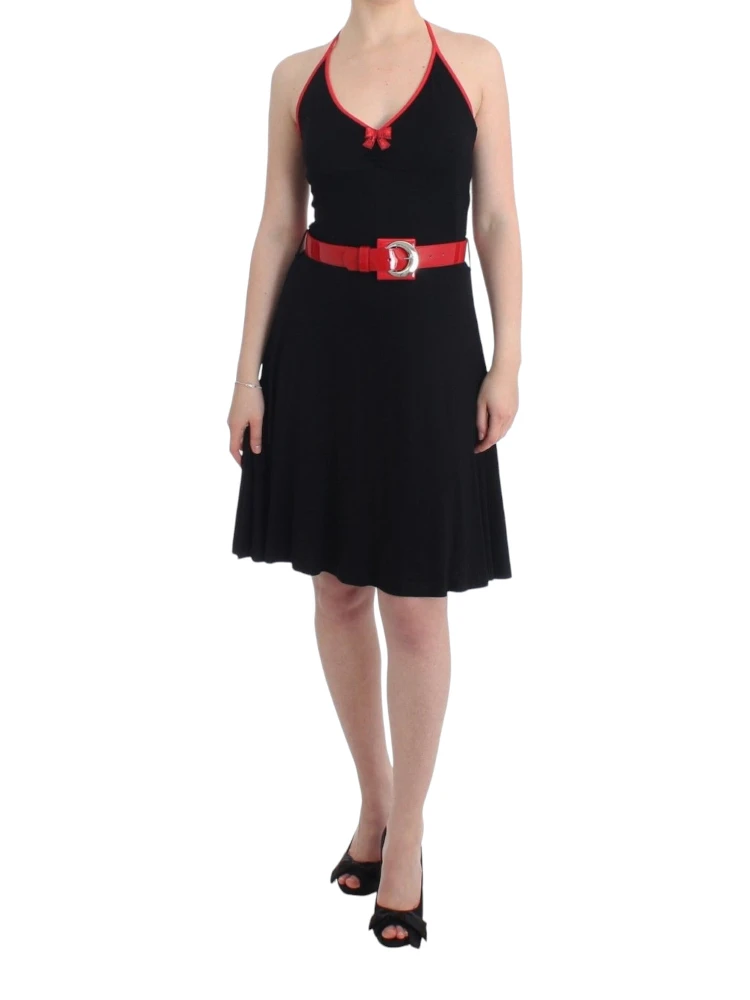 Black belted palladio dress